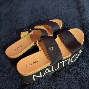 Nautica Women's Navy Blue Slide Sandals